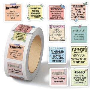 Motivational Reminder Sticker Roll - Pastel Notes Set of 100